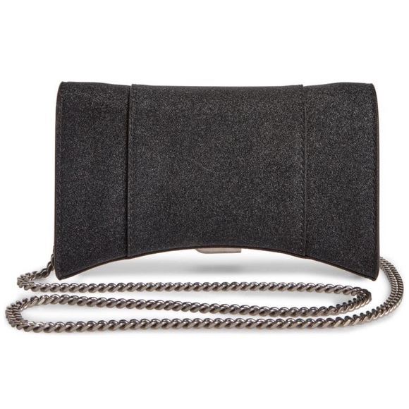 ❌❌❌SOLD❌❌❌BALENCIAGA Extra Small Hourglass Sparkle Wallet on a Chain - Picture 3 of 15